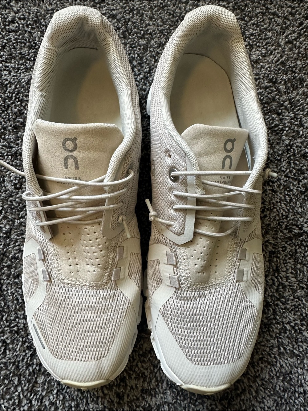 ON CLOUD 5 On Running Women's Running Walking Gym Shoes White Pearl Size 9 - Picture 5 of 12